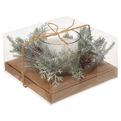 Centro de mesa navideño con vela 210 g roja