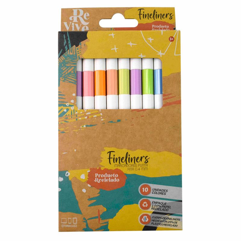 Marcadores-TORRE-revive-Fineliner-10-colores-eco-0