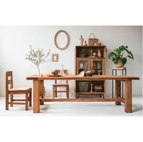 Mesa comedor rectangular madera natural 240x100x76cm