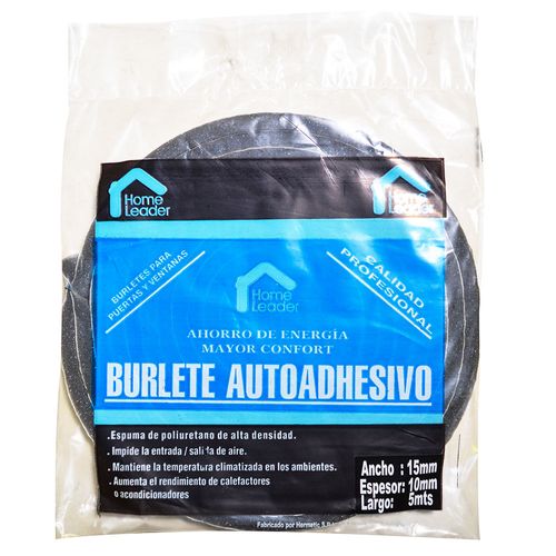 Burlete HOME LEADER 15x10mm 5m gris