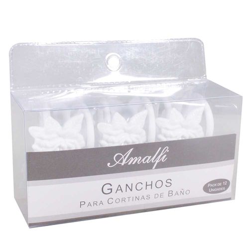 Ganchos plásticos artesanales blanco y beige
