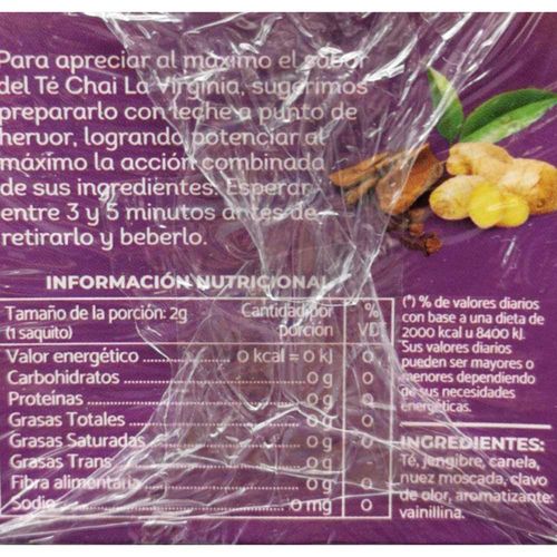 Té chai LA VIRGINIA 20 sobres