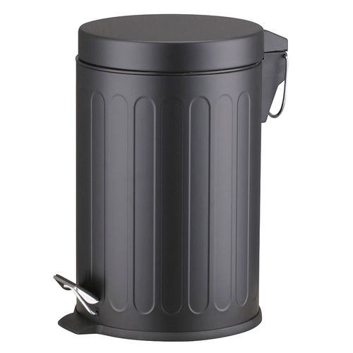 Papelera pedal 12 L redonda HOME negra 31,5x25,8x39 cm