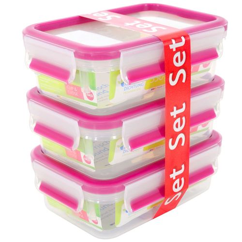 Set x3 contenedores clip & close frambuesa 0.55l