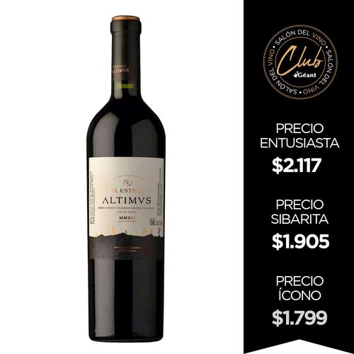 Vino Tinto EL ESTECO Assemblage Altimus  750 ml