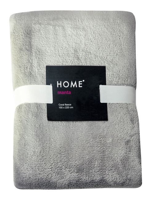 Manta HOME Coral Fleece 2 plazas gris 220x220 cm