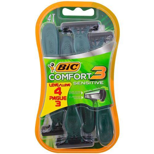 Máquina de afeitar BIC comfort 3 action sensible 4x3