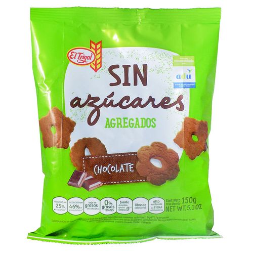 Galletas dulces EL TRIGAL sin azúcar chocolate 150 g