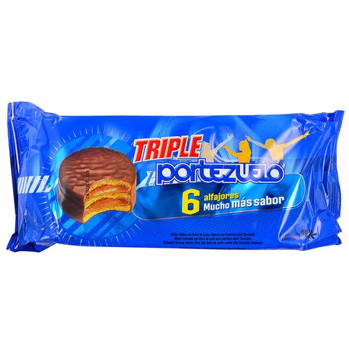 Pack alfajor triple PORTEZUELO chocolate 360 g