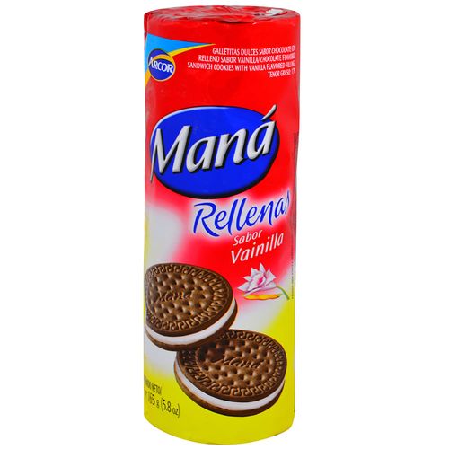 Galletita chocolate MANA rellena vainilla 165 g