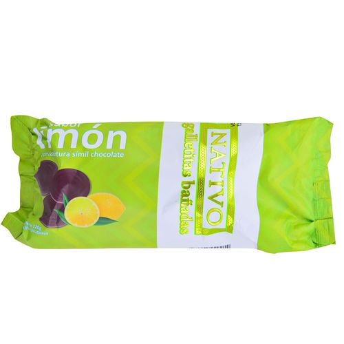 Galletitas NATIVO Limón Bañada Chocolate 120 g