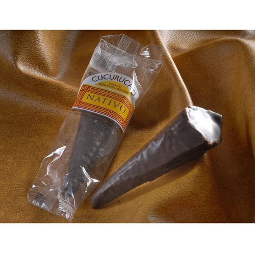 Cucurucho bañado NATIVO relleno dulce de leche