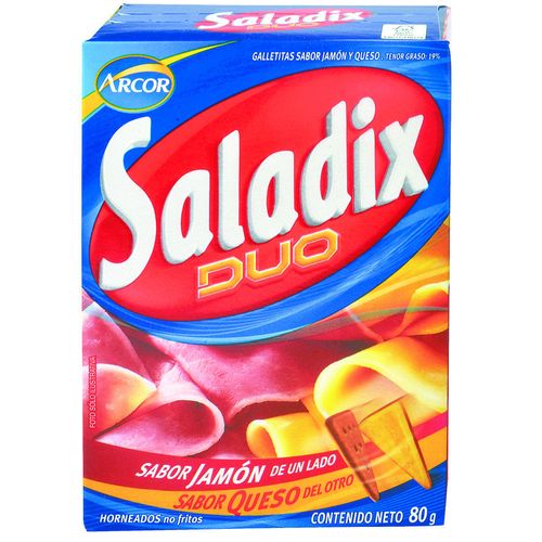 Galletita snack SALADIX dúo 80 g