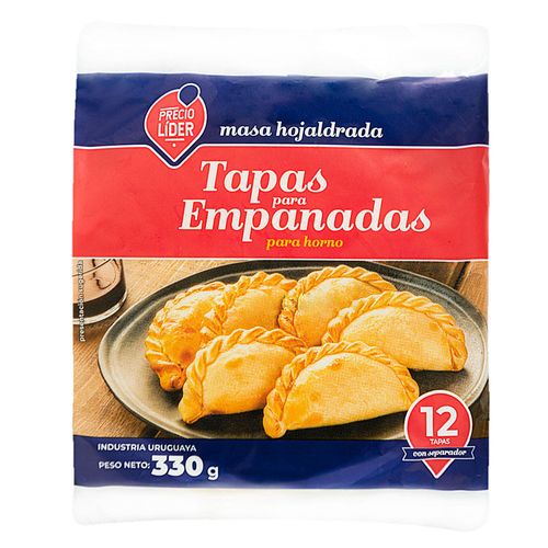 Tapa para empanadas hojaldradas PRECIO LÍDER x 12 un. 330 g