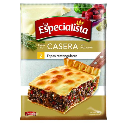 Tapa rectangular LA ESPECIALISTA casera 550 g