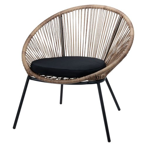 Silla de acero y ratán 78x69x74,5 cm