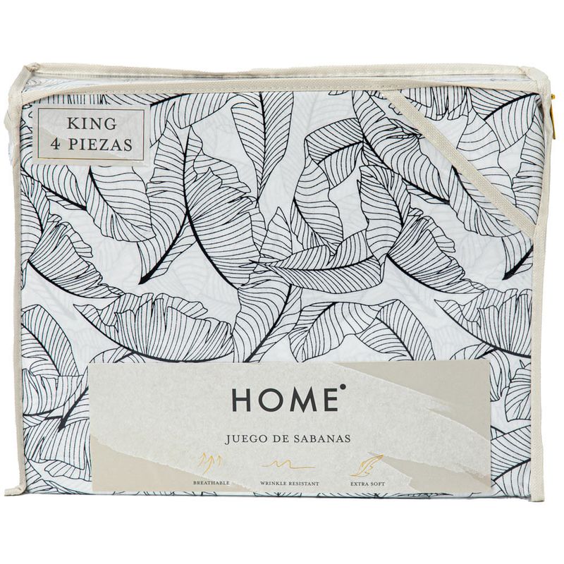 Juego-de-Sabanas-HOME-King-Size-estampado-de-hojas-negras-1