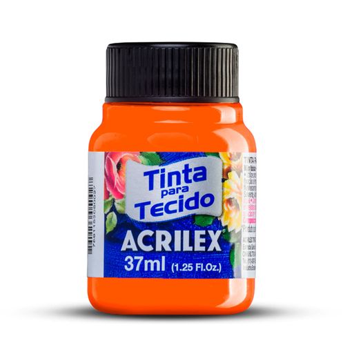 Pintura ACRILEX para tela naranja fluo
