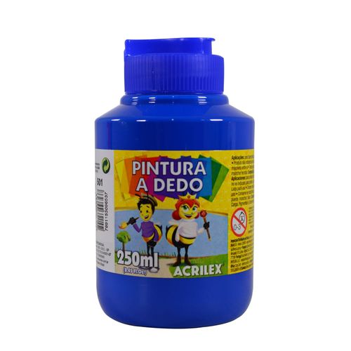 Dactilopintura ACRILEX pote 250 ml azul