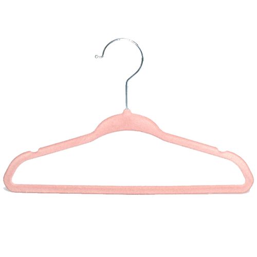 Percha aterciopelada para niños color rosa