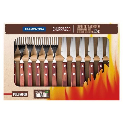 Juego chuletero 12 piezas POLYWOOD