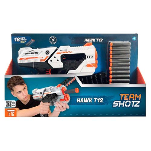 Pistola Lanza Dardos Hawk T12 con 16 dardos
