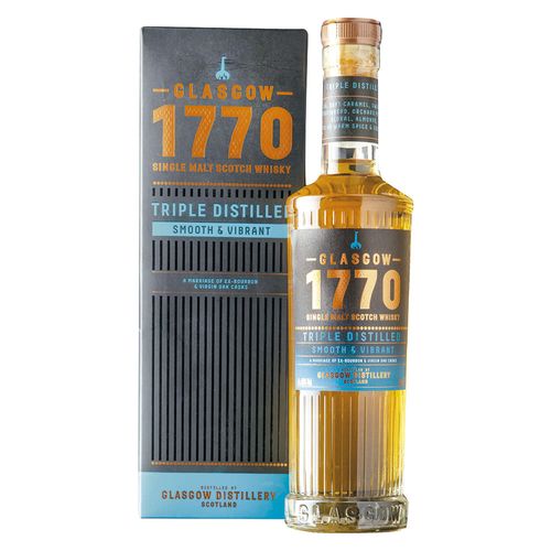 Whisky Escocés GLASGOW 1770 Triple Distilled Single Malt 500 cc