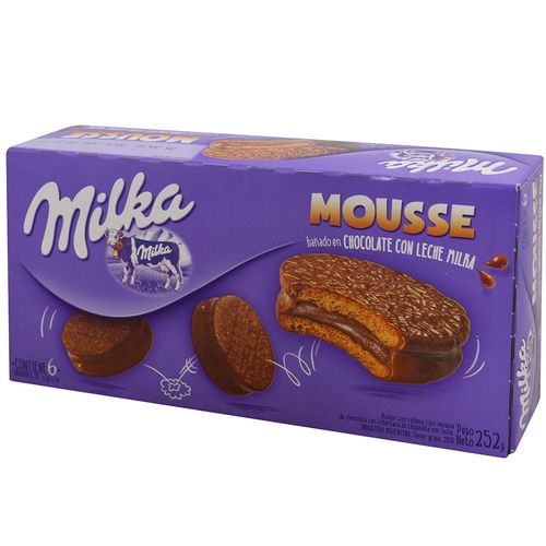 Alfajor MILKA mousse leche 6 un. 252 g