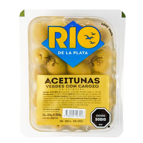 Aceitunas verdes con carozo RIO DE LA PLATA 100 g