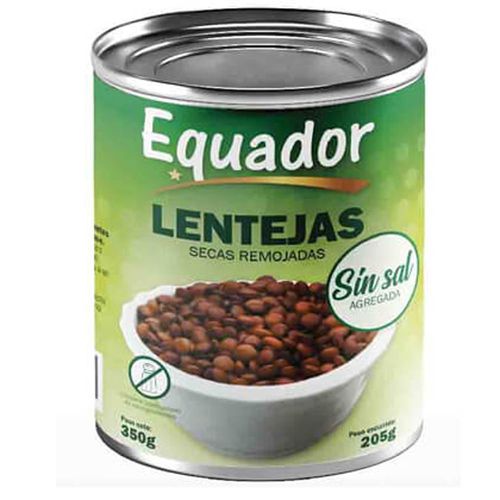 Lentejas sin sal EQUADOR 350 g