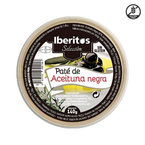 Paté de aceituna negra IBERITOS sin gluten 140 g