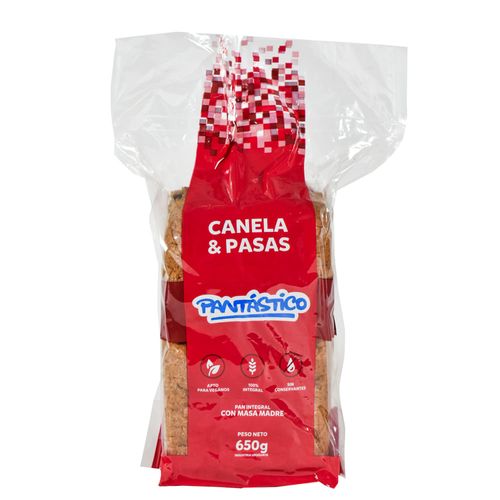 Pan Integral PANTASTICO Vegano Canela y Pasas 650 g