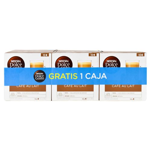 Pack 3 x 2 Cápsulas DOLCE GUSTO Café con Leche 10 un.