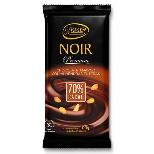 Chocolate HAAS Noir con Almendras 100 g