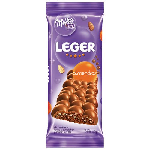 Chocolate MILKA Leger Almendras 100 g