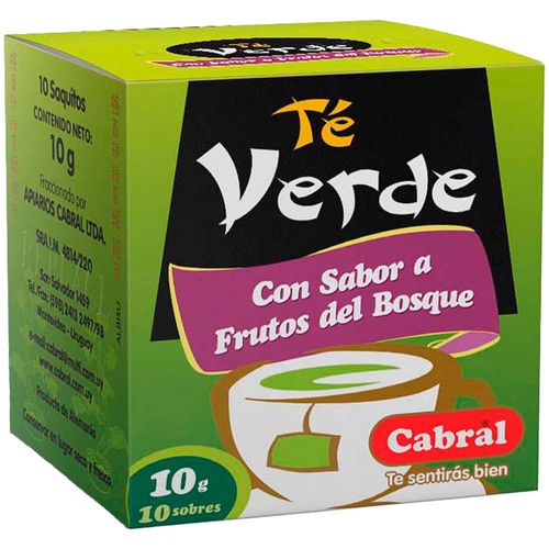 Té verde CABRAL frutos del bosque 10 un.