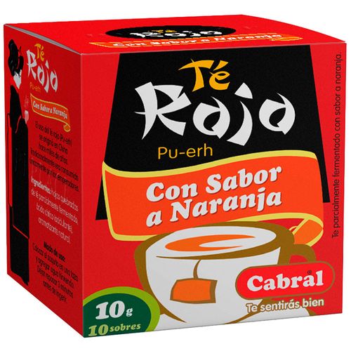 Té CABRAL rojo naranja 10 un.