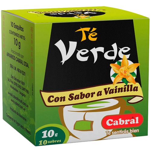 Té verde CABRAL vainilla 10 un.