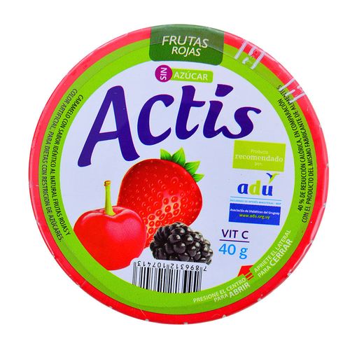 Caramelos Actis sin azúcar Frutos Rojos 40 g