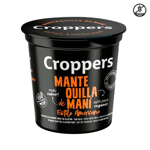 Manteca de mani CROPPERS sin gluten 310 g