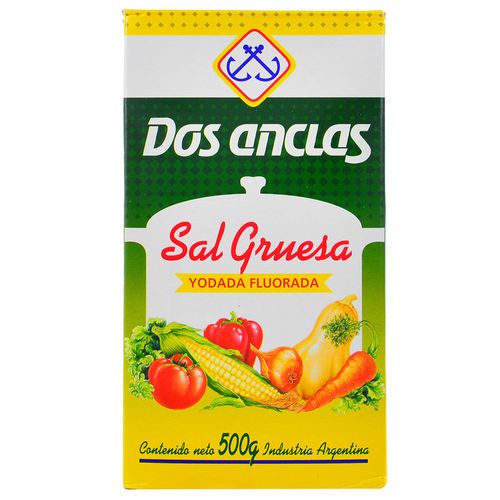 Sal gruesa DOS ANCLAS yodada fluorada 500 g