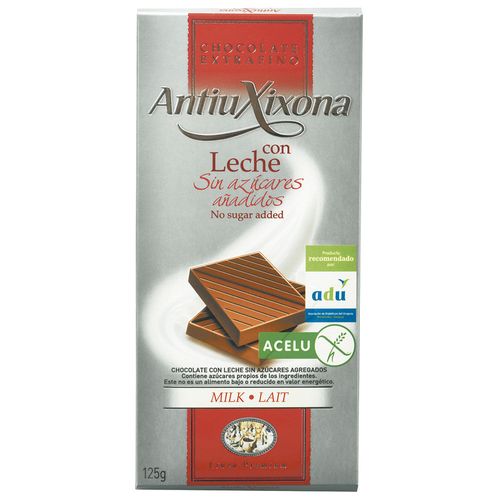 Chocolate ANTIU XIXONA sin azúcar Leche 125 g