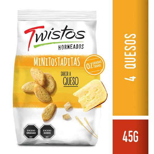 Mini Tostaditas Twistos 4 Quesos 45 g