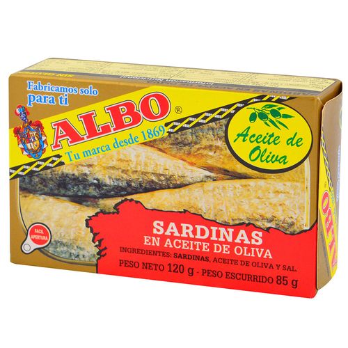 Sardinas en aceite de oliva ALBO 120 g