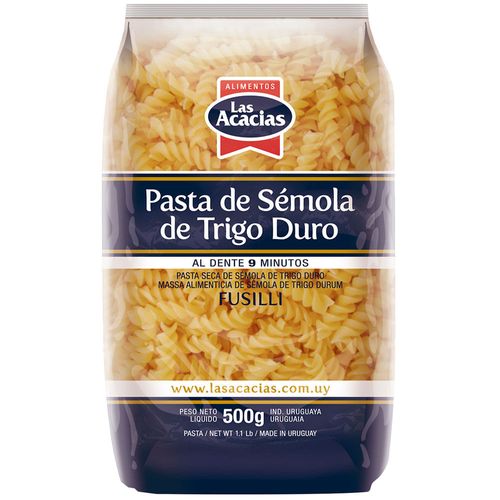 Fideos trigo duro LAS ACACIAS Fusilli 500 g