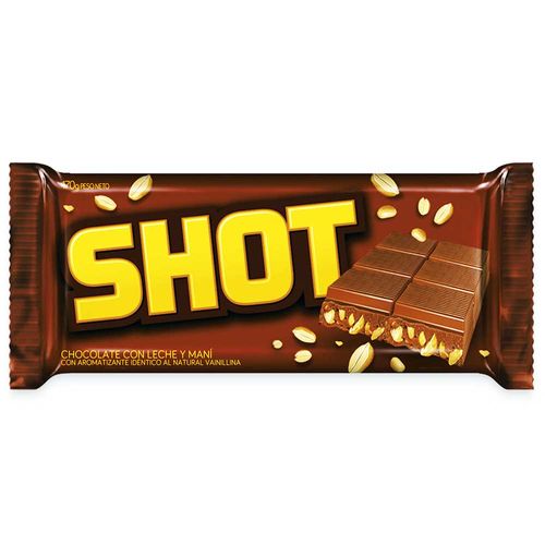 Chocolate SHOT con leche y maní 90 g