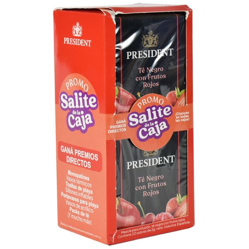 Promo x 2 Té PRESIDENT Negro Frutos Rojos 20 sobres