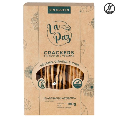 Galletas LA PAZ sin gluten cracker mix semillas 180 g