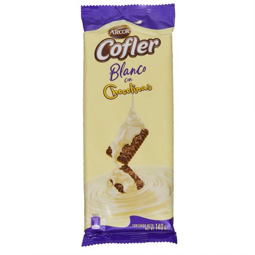 Chocolate COFLER blanco con chocolinas 140 g