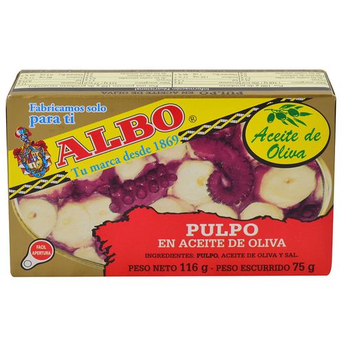 Pulpo en aceite de oliva ALBO 116 g